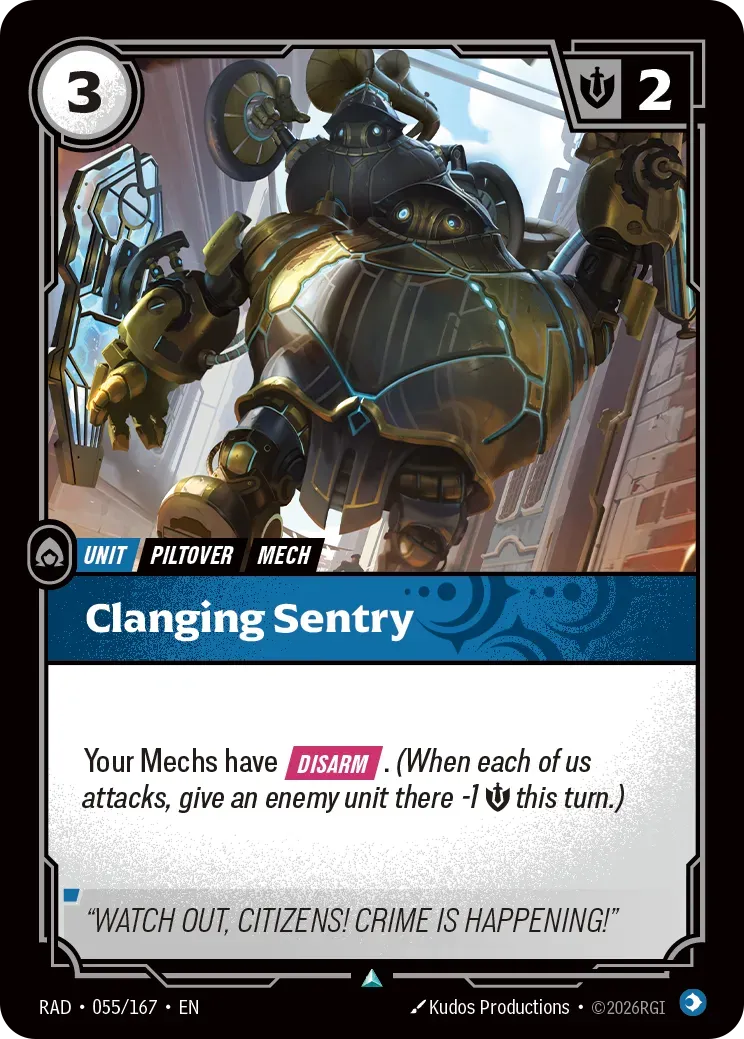 Clanging Sentry Riftbound card (OPP-055/167)