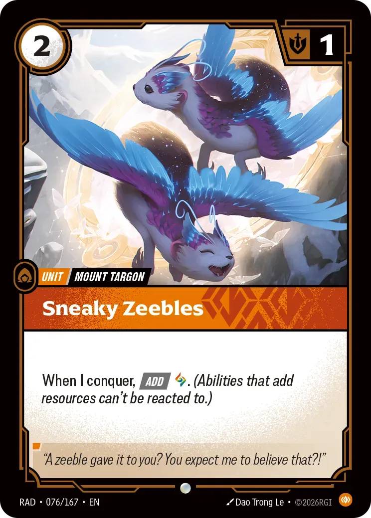 Sneaky Zeebles Riftbound card (OPP-076/167)